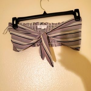 Striped tie front bandeau